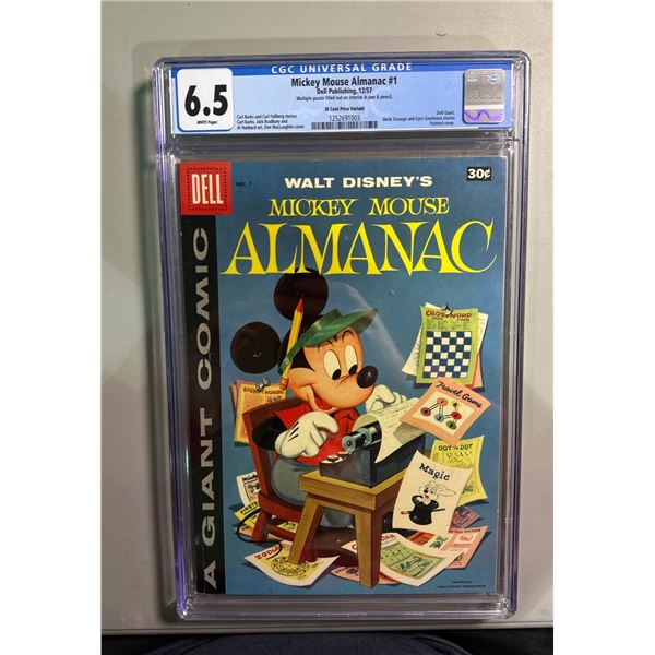 Mickey Mouse Almanac #1 (Dell, 1957) CGC 6.5 - 30 Cent Price Variant