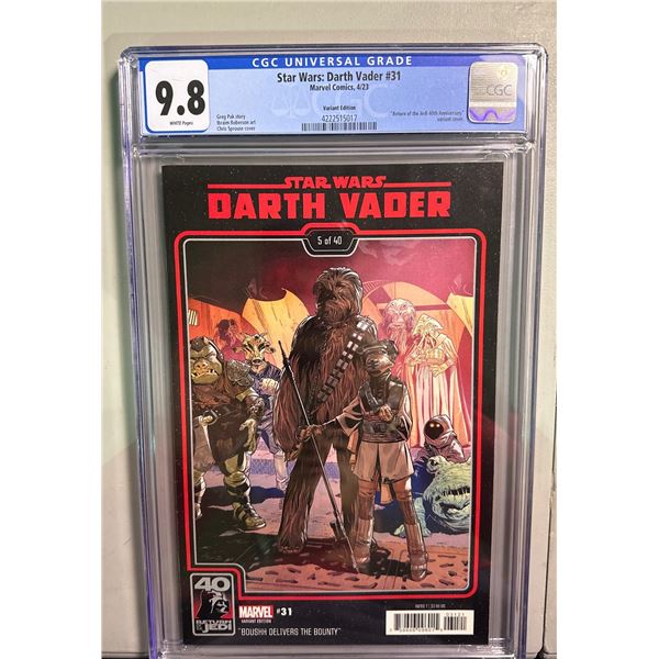 Star Wars: Darth Vader #31 CGC 9.8 Sprouse Variant Cover (Marvel, 2023)
