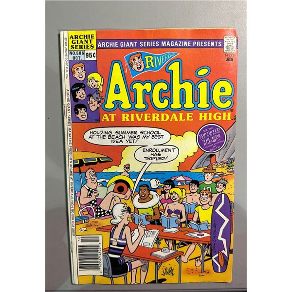 Archie Giant Series Magazine #586 Archie At Riverdale High (1988, Oct)