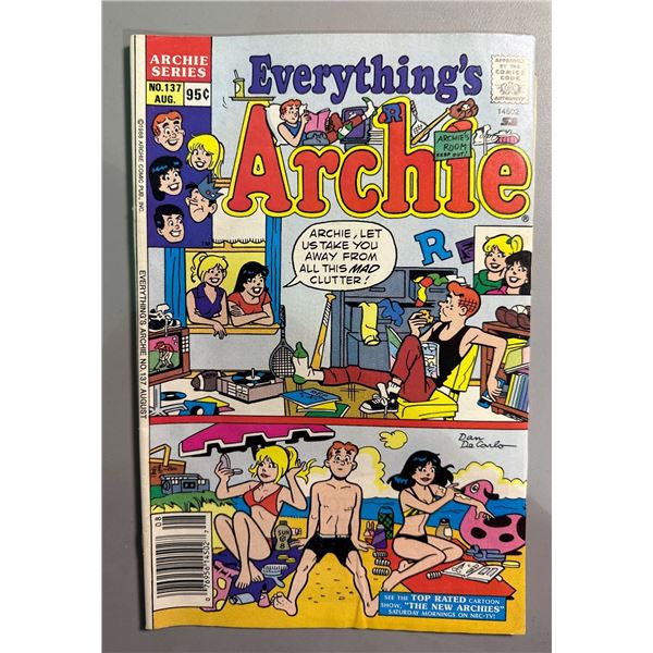 Everything's Archie #137 (Archie Comics, 1988) Dan DeCarlo Cover