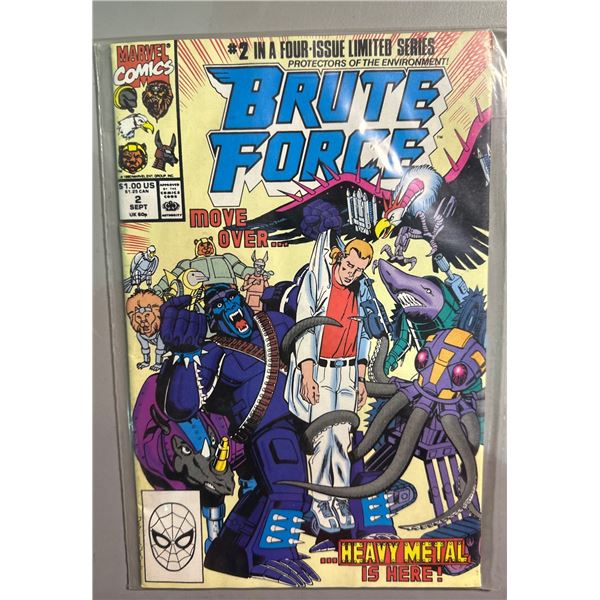 Brute Force #2 Comic (Marvel, 1990) & 1988 Lucky Charms Challenge Card Lot
