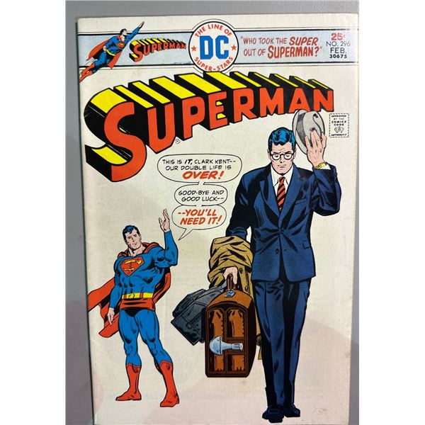 Superman #296 (DC, 1976) "Who Took the Super Out of Superman?" Comic