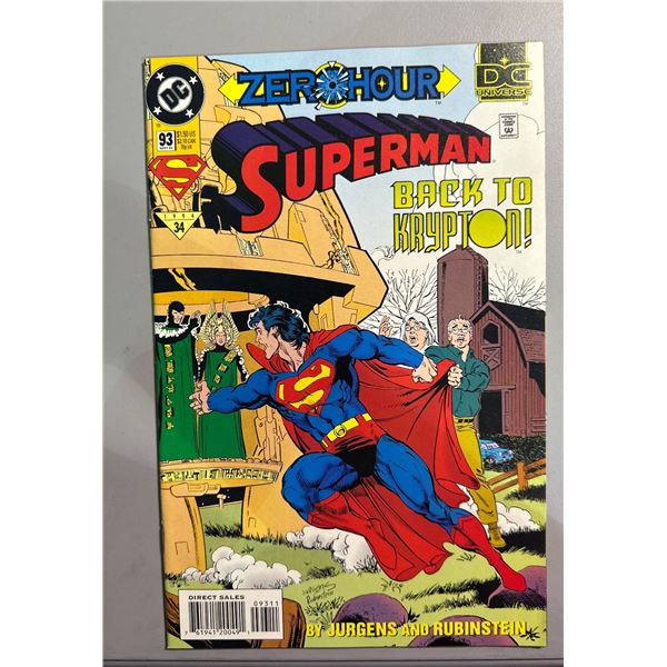 Superman #93 (1994, DC Comics) Zero Hour Crossover - Back to Krypton!