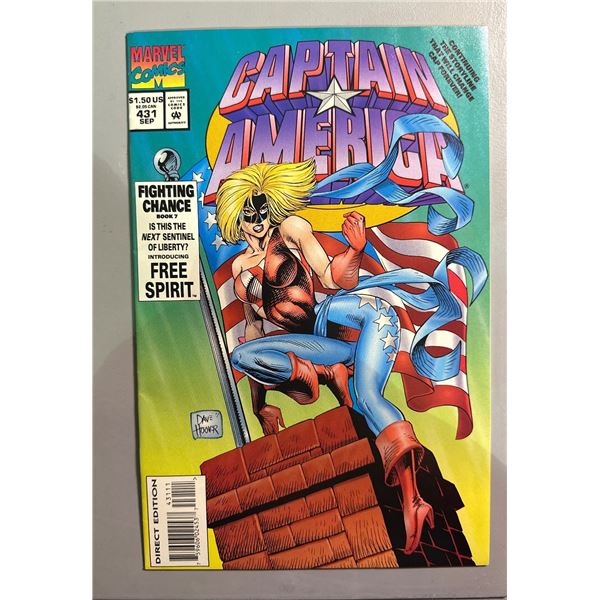 Captain America #431 (Sep 1994, Marvel) Direct Ed. - Intro Free Spirit