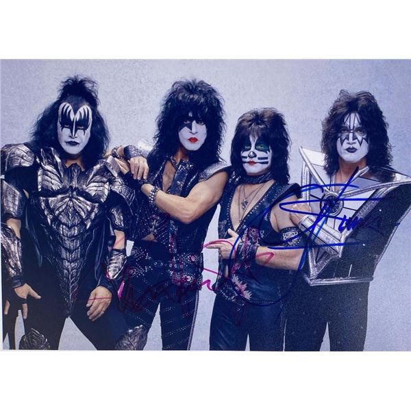 Kiss facsimile band signed photo