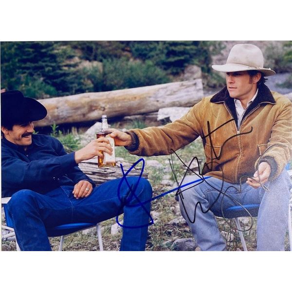 Brokeback Mountain Jake Gyllenhaal and Heath Ledger  facsimile signed  movie photo