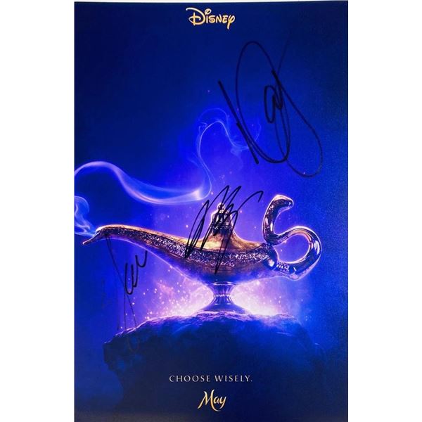 Aladdin cast facsimile signed movie photo