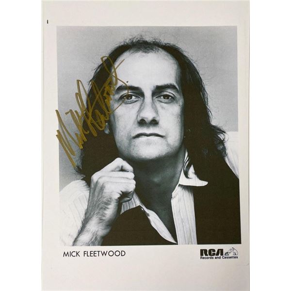 Fleetwood Mac founder Mick Fleetwood facsimile signed  photo