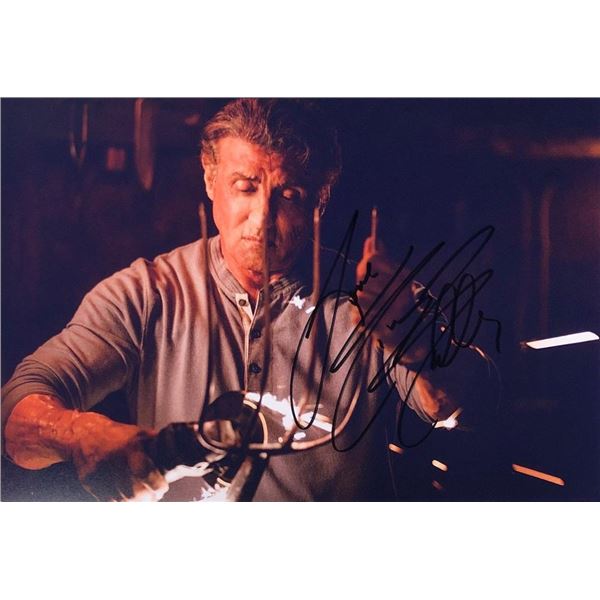 Sylvester Stallone facsimile signed movie photo