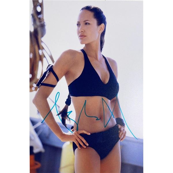 Lara Croft: Tomb Raider Angelina Jolie facsimile signed movie photo
