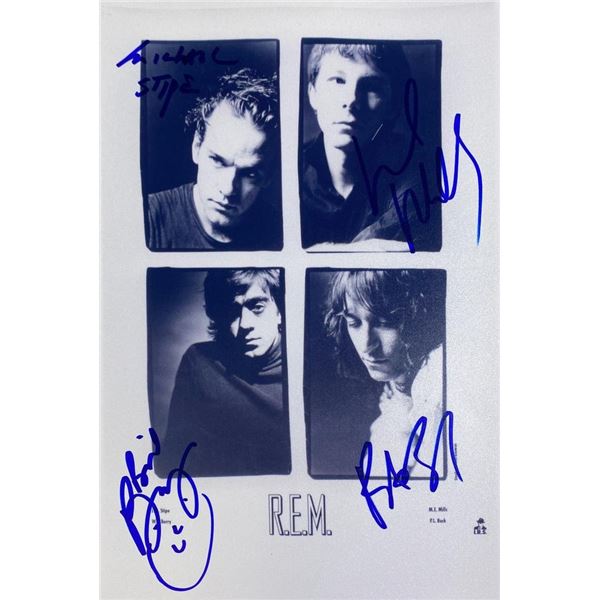R.E.M. facsimile band signed photo