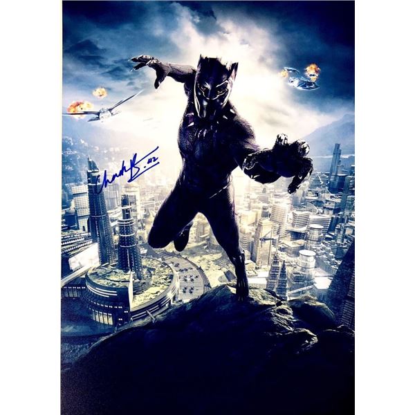 Black Panther Chadwick Boseman facsimile signed movie photo