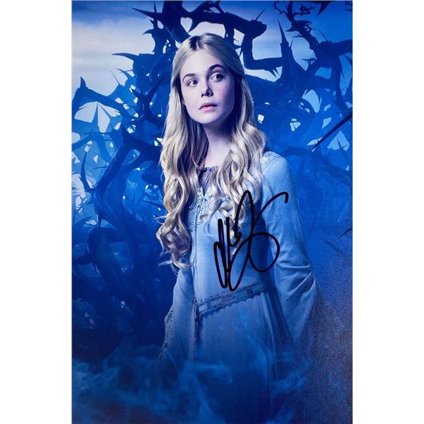 Maleficent Elle Fanning facsimile signed movie photo