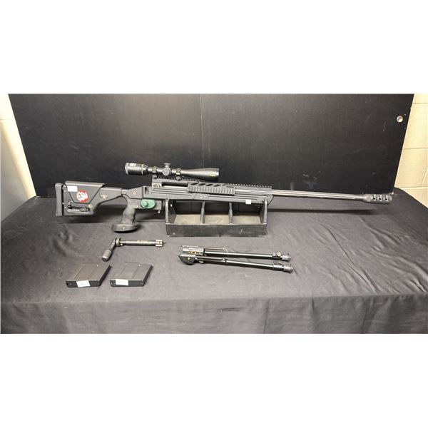 SAVAGE BOLT ACTION .300 CAL RIFLE WITH BIPOD & NIKON MONARCH SCOPE - 2 MAGAZINES, TRIGGER LOCK W/O