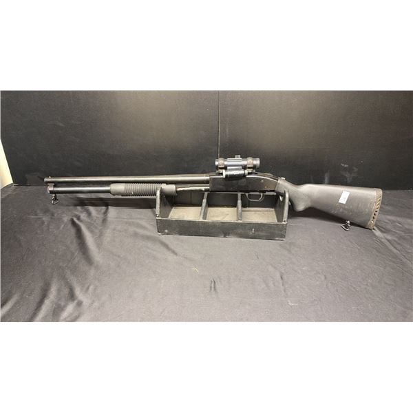 MOSSBERG PUMP ACTION 12 GA. SHOTGUN WITH TASCO PRO POINT SCOPE