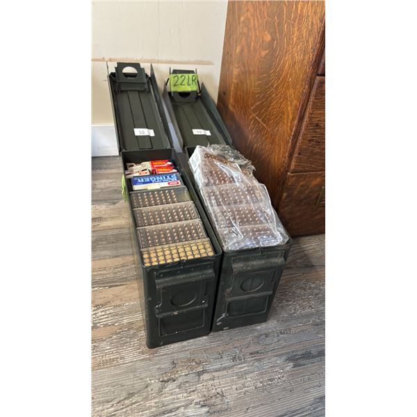 (2) METAL AMMO BOXES OF .22 CAL AMMUNITION
