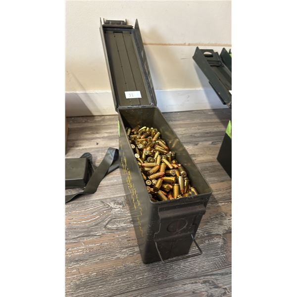 METAL AMMO BOX OF 9MM AMMUNITION