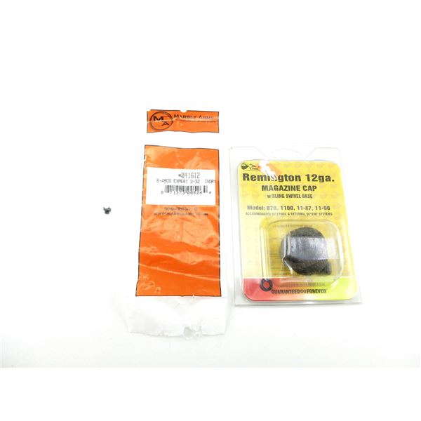 OUTDOOR CONNECTION REMINGTON 12 GAUGE MAGAZINE CAP AND MARBLE ARMS BEAD SIGHT LOT