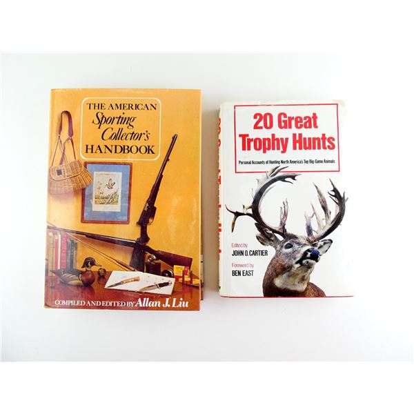 "THE AMERICAN SPORTING COLLECTOR'S HANDBOOK" AND "20 GREAT TROPHY HUNTS" BOOKS LOT