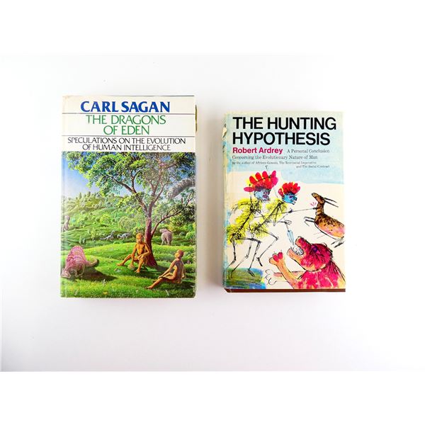 "THE HUNTING HYPOTHESIS" AND "THE DRAGONS OF EDEN" BOOKS LOT