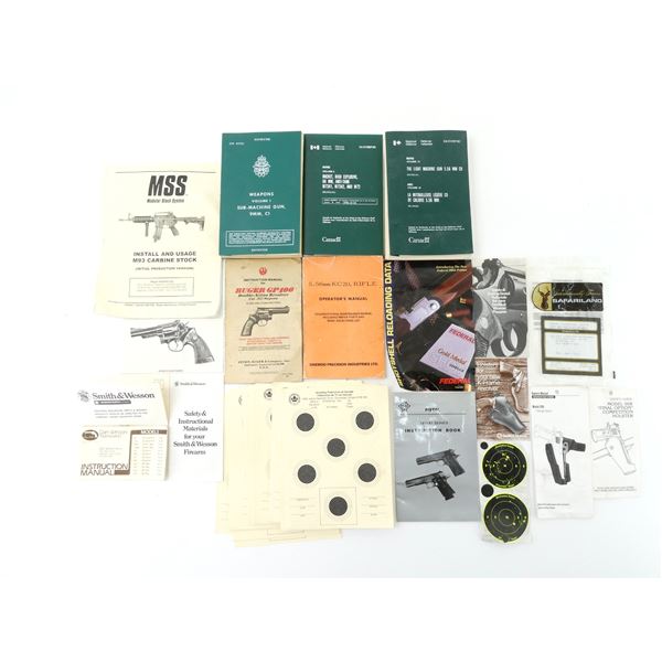 ASSORTED NATIONAL DEFENCE WEAPONS BOOKS AND FIREARMS INSTRUCTION MANUALS / ETC. LOT