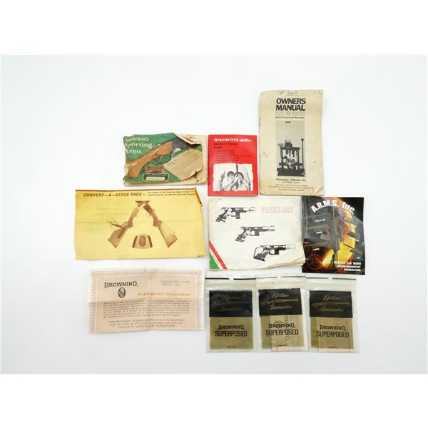 "WINCHESTER HUNTER'S POCKET GUIDE" AND "BROWNING SPORTING ARMS" / ETC. LOT