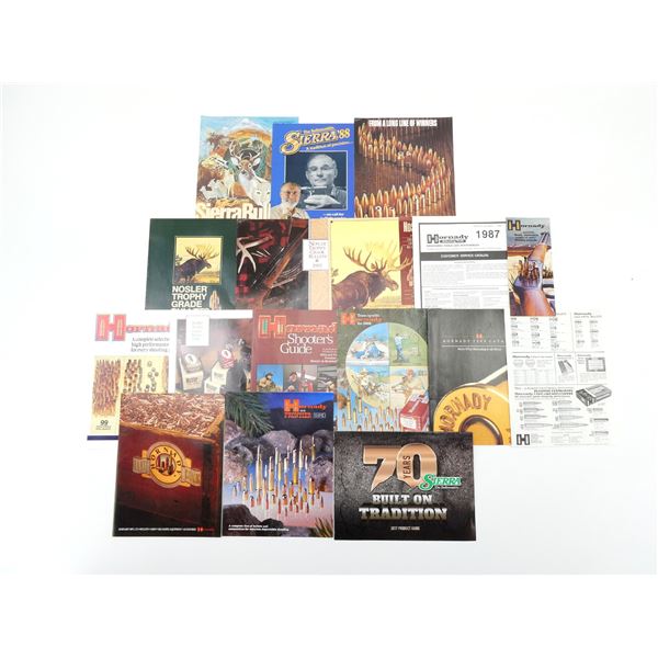 ASSORTED HORNADY, NOSLER AND SIERRA BULLETS BROCHURES LOT