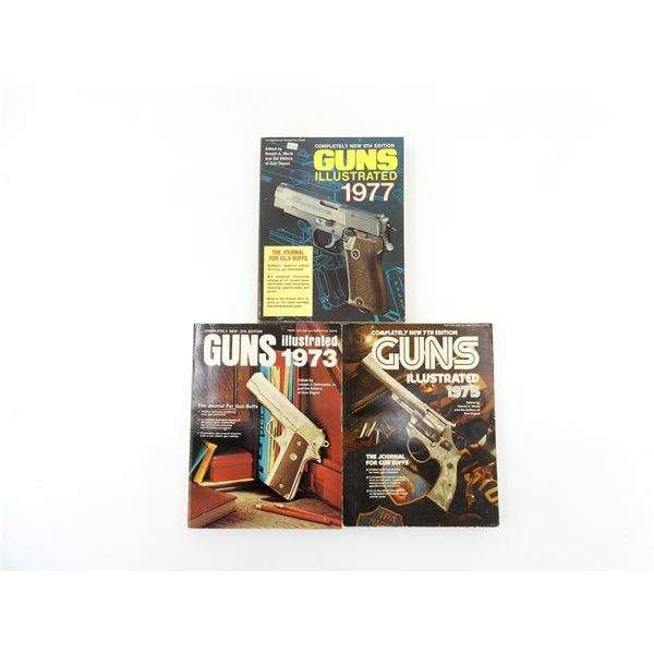 "5TH EDITION GUNS ILLUSTRATED 1973", "7TH EDITION GUNS ILLUSTRATED 1975" AND "9TH EDITION GUNS ILLUS