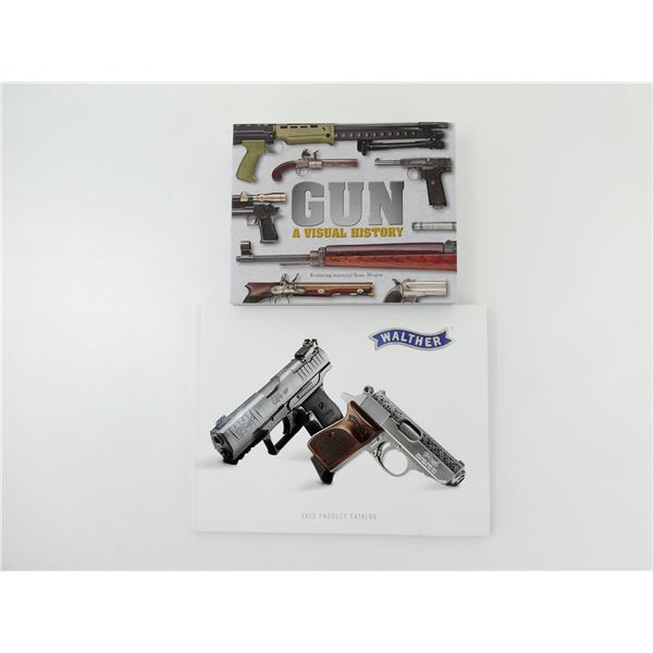 "WALTHER 2020 PRODUCT CATALOG" AND "GUN A VISUAL HISTORY" BOOK LOT