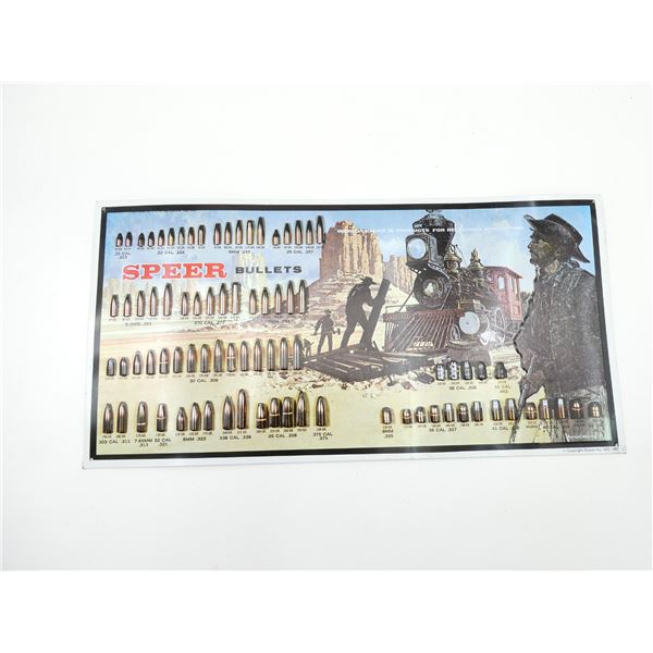 COLLECTIBLE "SPEER BULLETS" METAL SIGN