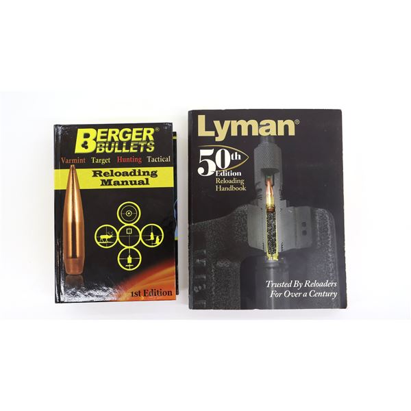 "BERGER BULLETS RELOADING MANUAL" AND "LYMAN 50TH EDITION RELOADING HANDBOOK" LOT