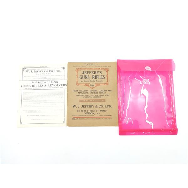 "JEFFERY'S GUNS, RIFLES AND GENERAL SHOOTING ACCESSORIES" AND "LIST OF SECOND-HAND GUNS, RIFLES & RE