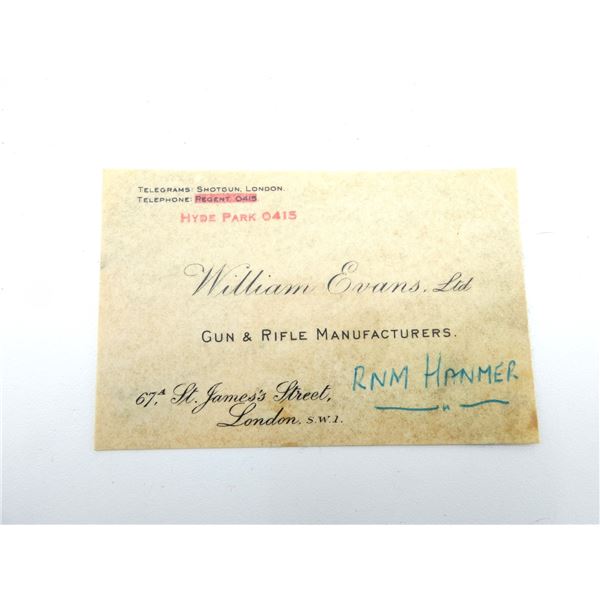 "WILLIAM EVANS LTD." TRADE LABEL