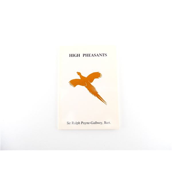 "HIGH PHEASANTS" REPRINT 1913