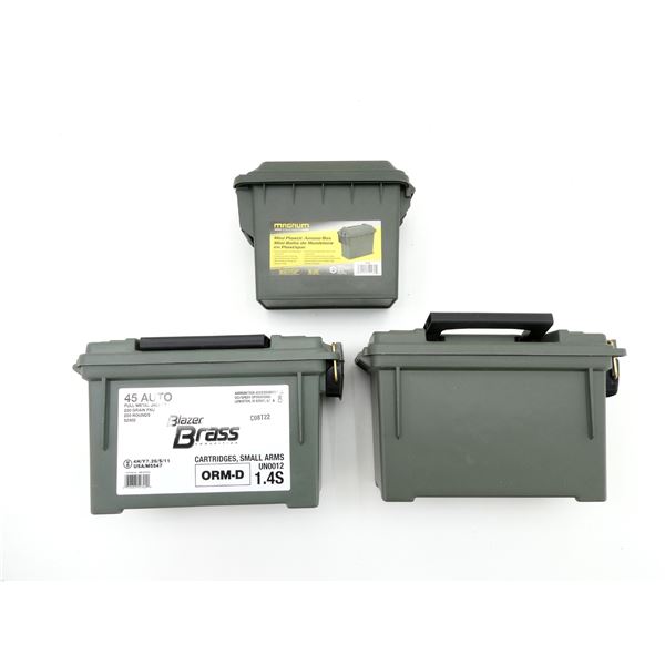 ASSORTED DRY AMMO / STORAGE BOX LOT