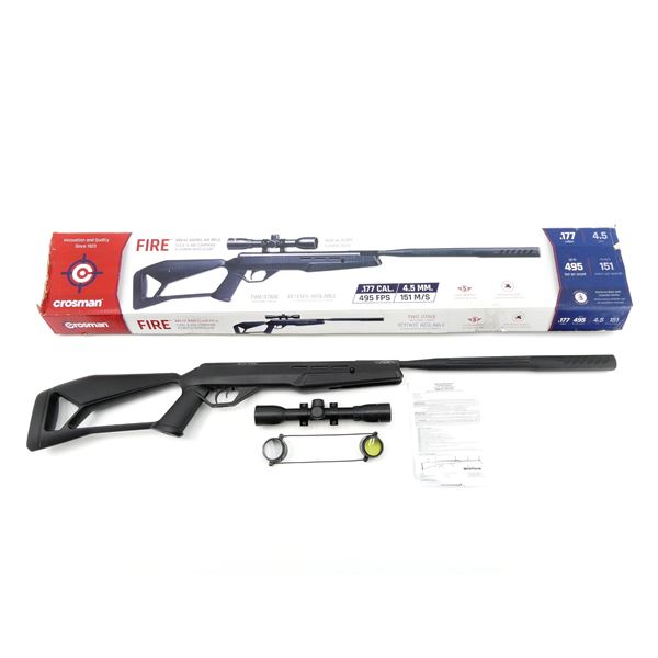 CROSMAN FIRE NITRO PISTON .177 CAL. AIR RIFLE WITH CENTER POINT 4 X 32 SCOPE LOT