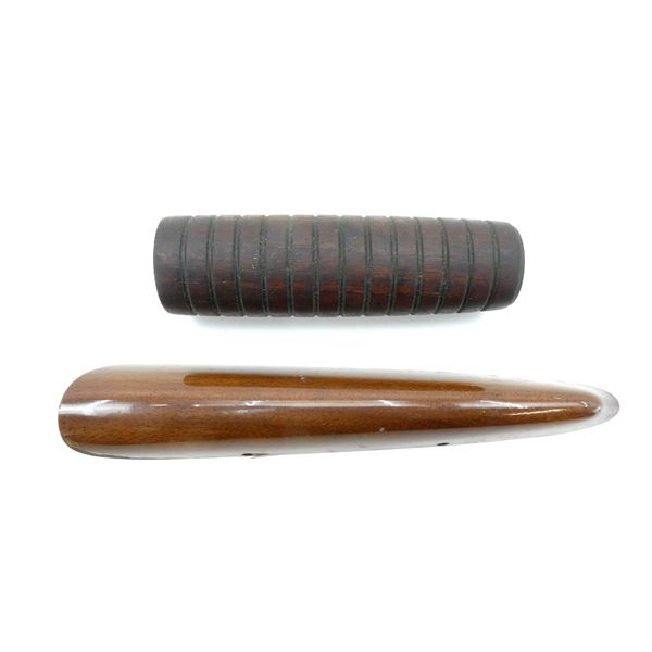 UNKNOWN SHOTGUN FOREND AND UNKNOWN RIFLE COMB LOT