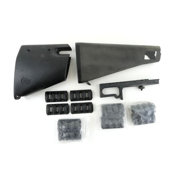 AR-15 A2 BUTT STOCK, COLT CHEEK RISER, MOUNT AND TUFFORCE RAIL COVERS LOT