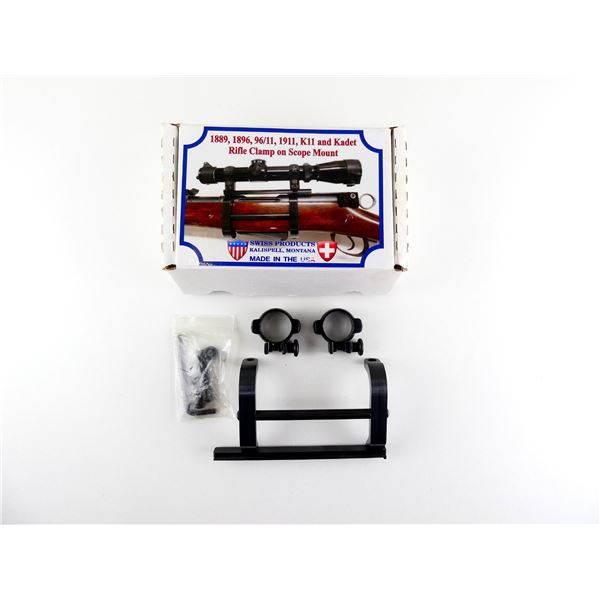 SWISS PRODUCTS USA RIFLE CLAMP-ON SCOPE MOUNT AND SCOPE RINGS LOT