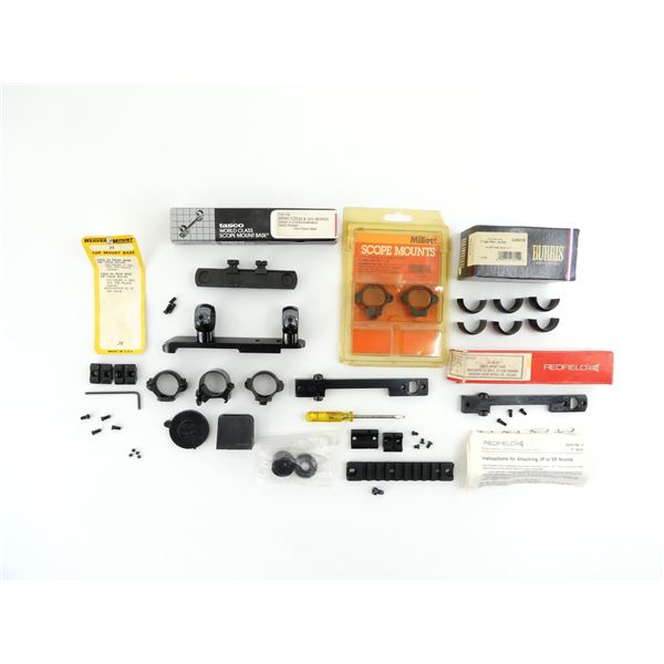 ASSORTED SCOPE MOUNT BASES AND RINGS LOT