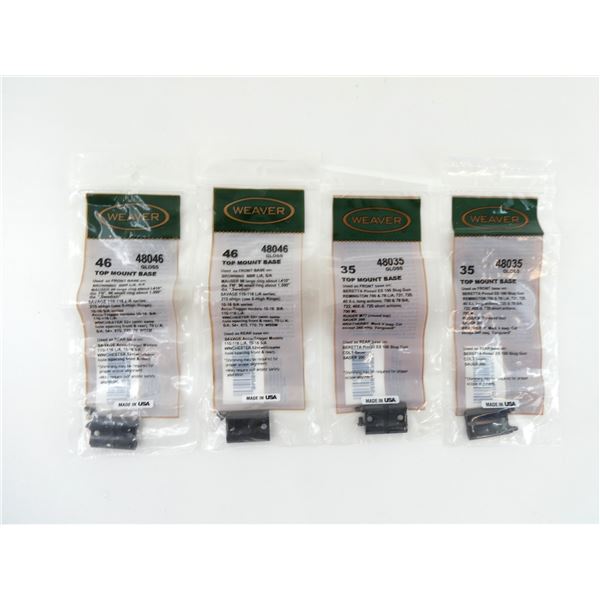 ASSORTED WEAVER TOP MOUNT BASES LOT