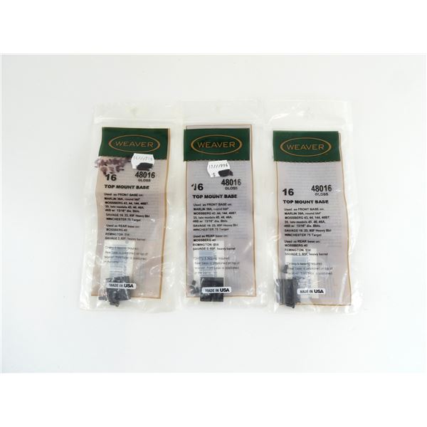 WEAVER NO. 16 TOP MOUNT BASES LOT