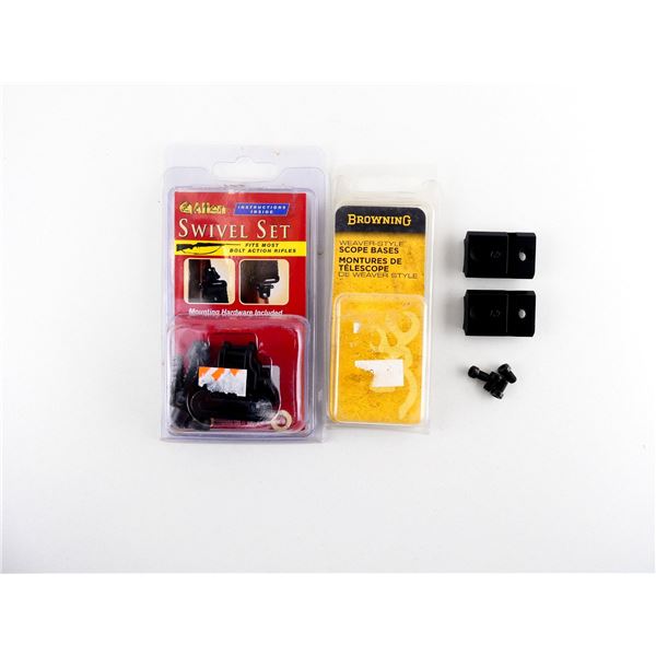 BROWNING AB3 SCOPE BASES AND ALLEN BOLT ACTION RIFLE SLING SWIVELS LOT