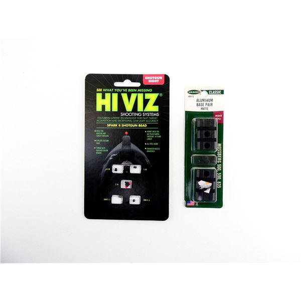 WEAVER MOSSBERG 500 / 590 / 835 SCOPE BASES AND HIVIZ SPARK 11 SHOTGUN BEAD LOT