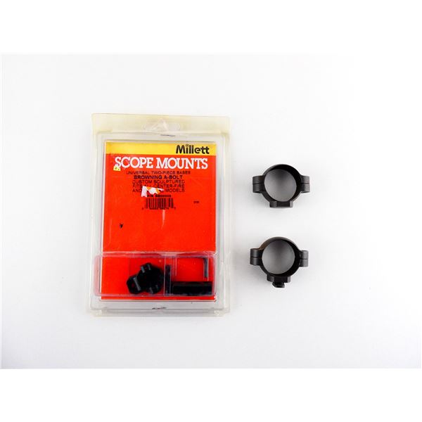 UNKNOWN 30MM SCOPE RINGS AND MILLET BROWNING A-BOLT SCOPE BASES LOT