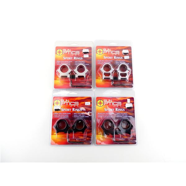 ASSORTED SUNOPTICS USA LOW / MEDIUM / HIGH SPORT RINGS LOT