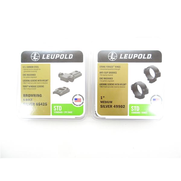 LEUPOLD 1" SCOPE RINGS AND BROWNING X-BOLT SCOPE BASE MOUNT LOT
