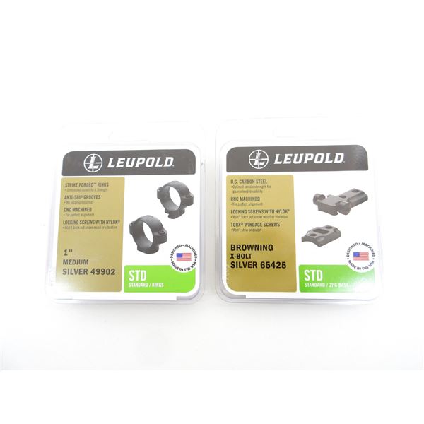 LEUPOLD 1" SCOPE RINGS AND BROWNING X-BOLT SCOPE BASE MOUNT LOT