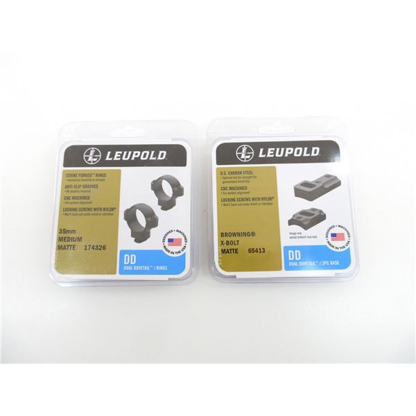 LEUPOLD 33MM SCOPE RINGS AND BROWNING X-BOLT SCOPE BASE MOUNT LOT