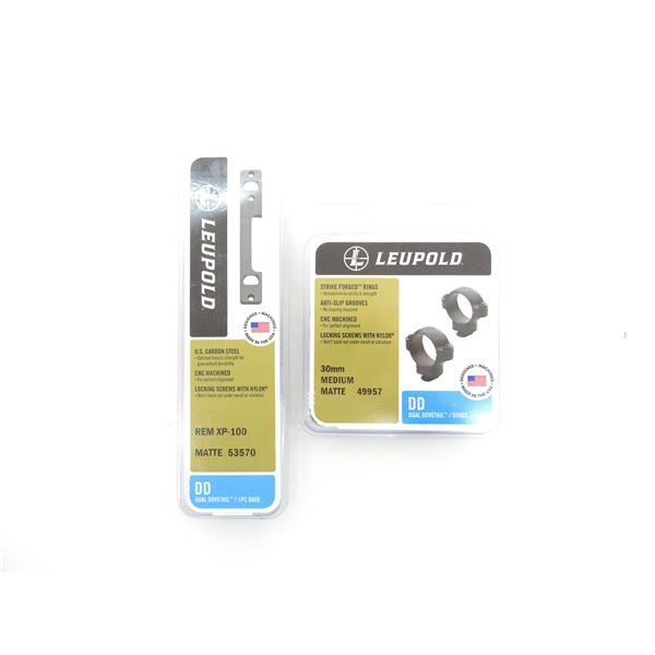 LEUPOLD 30MM SCOPE RINGS AND REMINGTON XP-100 SCOPE BASE MOUNT LOT